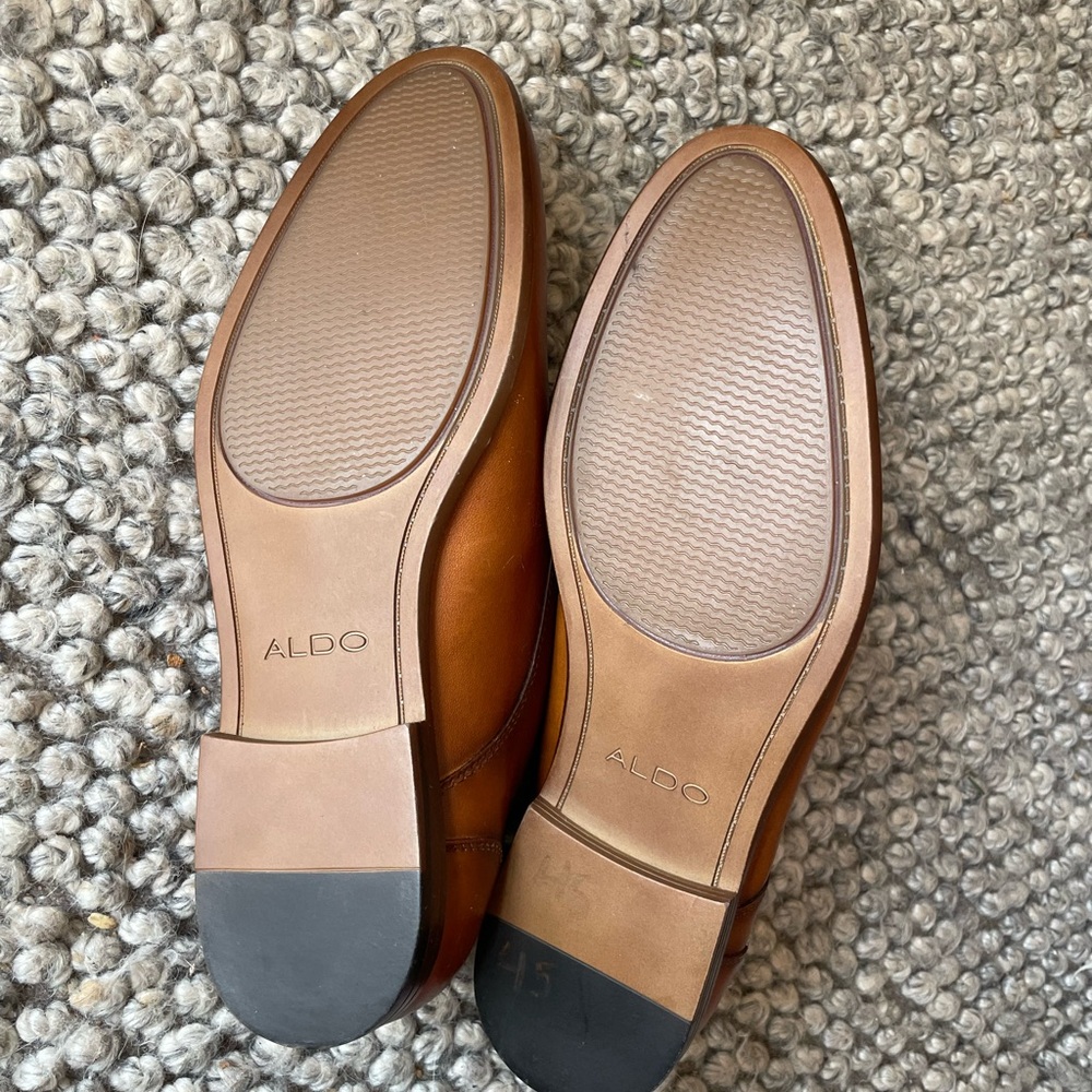 ALDO Men's 7.5 Classic Gradient Brown Leather Dress Shoes - Picture 8 of 8